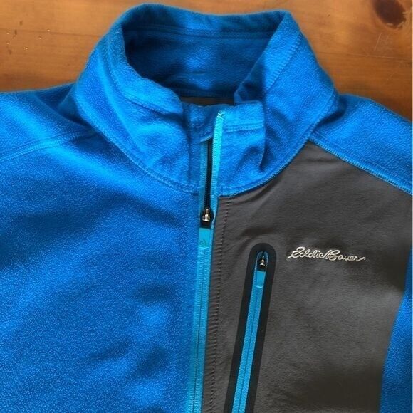 Eddie Bauer Men's First Ascent Tall Medium Bright Blue Full Zip Fleece Vest - Picture 1 of 13